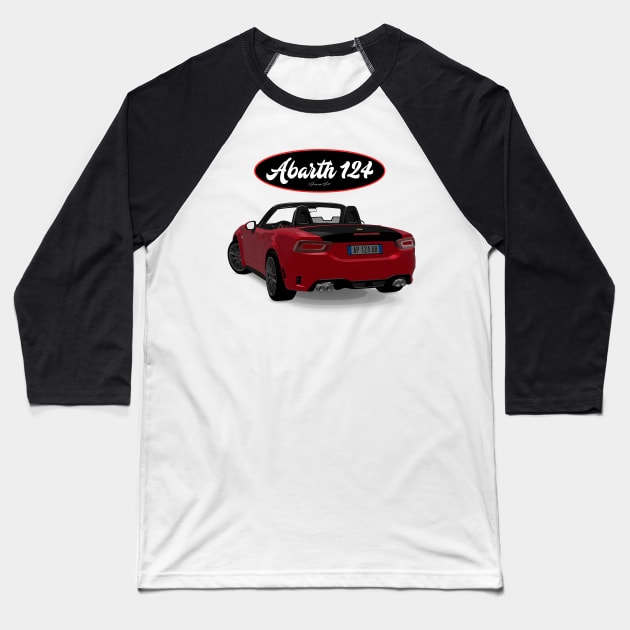 ABARTH 124 Rosso Back Baseball T-Shirt by PjesusArt